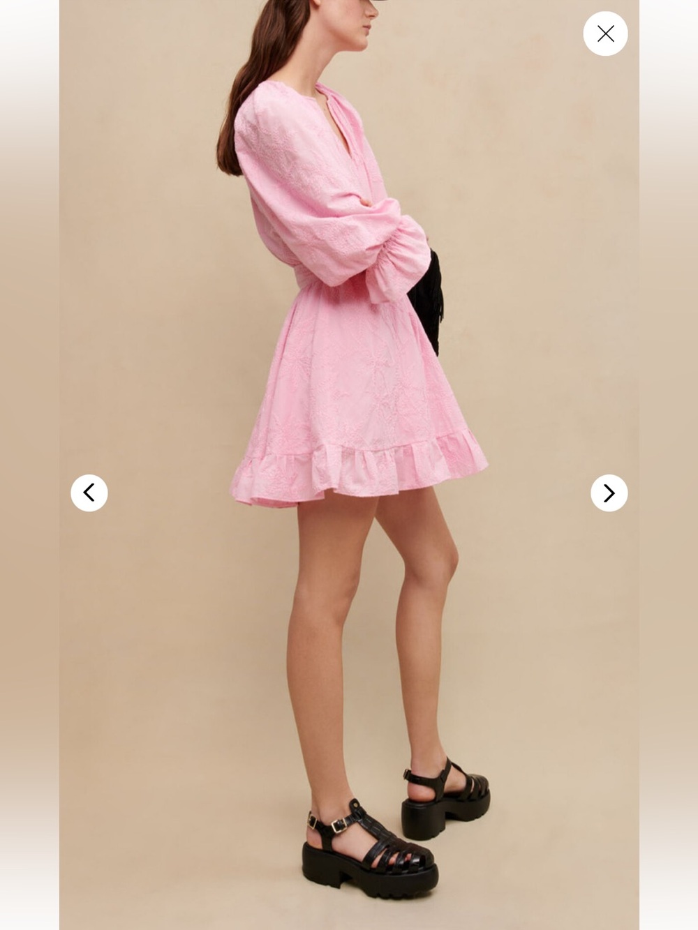 Maje Light Pink Ruffled Mini Dress - Picture 9 of 13